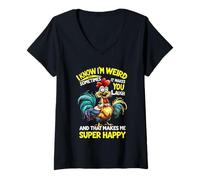 Womens I Know I'm Weird But Sometimes It Make You Laugh Funny Quote V-Neck T-Shirt