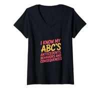 Womens I Know My ABCs Antecedents Behaviors Consequences - V-Neck T-Shirt