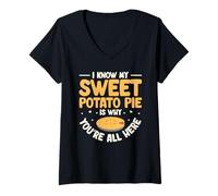 Women's I Know My Sweet Potato Pie is Why Youre All Here V-Neck T-Shirt