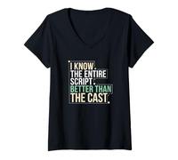 Women's I Know The Entire Script Theater Mom V-Neck T-Shirt