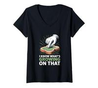 Womens I Know What’s Growing on That Microbiologist V-Neck T-Shirt