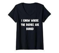 Women's I Know Where the Bodies are Buried V-Neck T-Shirt
