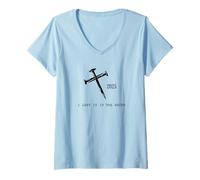 Womens I Left It in The Water Christian Baptism V-Neck T-Shirt