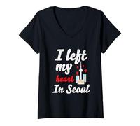 Womens I Left My Heart In SEOUL V-Neck T-Shirt