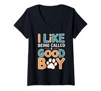 Womens I Like Being Called A Good Boy Funny Gen Z Novelty Brain Rot V-Neck T-Shirt