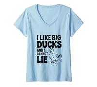 Women's I Like Big Ducks and I Cannot Lie Funny Duck Lover V-Neck T-Shirt