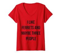 Womens I Like Ferrets and Maybe Three People V-Neck T-Shirt