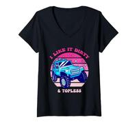 Women's I Like It Dirty & Topless Vintage Apparel V-Neck T-Shirt