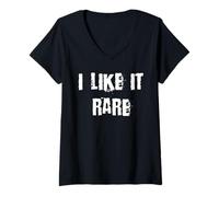 Womens I Like It Rare Steak Hamburger Meat V-Neck T-Shirt