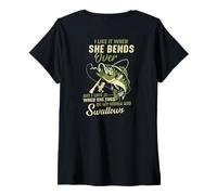 Women's I Like it When she Bends Over but I Love it V-Neck T-Shirt