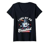 Women's I Like My Ice Crushed - Abolish ICE Pro Immigration March V-Neck T-Shirt