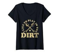 Womens I Like Play in the Dirt | Gardening | Farmer | Plant Lover V-Neck T-Shirt