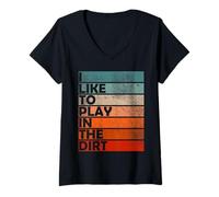 Womens I Like Play in the Dirt | Gardening | Farmer | Plant Lover V-Neck T-Shirt