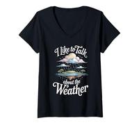Women's I Like to Talk About The Weather Forecast Banter - V-Neck T-Shirt