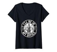 Women's I’ll Be in My Office Blacksmith Workshop Anvil Humor V-Neck T-Shirt