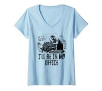 Women's I’ll Be in My Office Workshop Garage Guys V-Neck T-Shirt