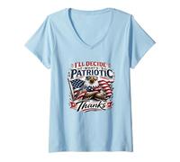 Women's I’ll Decide What’s Patriotic Thanks Bald Eagle V-Neck T-Shirt
