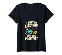 Women's I Lost an Electron Funny Physics Teacher V-Neck T-Shirt