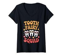 Womens I Lost My First Tooth Kids Tooth Fairy Squad Funny Boy Girl V-Neck T-Shirt