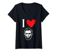 Womens I Love Abe Lincoln V-Neck T-Shirt