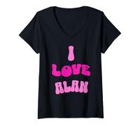 Womens I Love Alan V-Neck T-Shirt