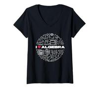 Women's I Love Algebra - Mathematic Teacher Math Student V-Neck T-Shirt