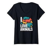 Womens I Love Animals Compassionate Creature Advocate V-Neck T-Shirt