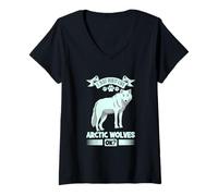 Womens I Love Arctic Wolves V-Neck T-Shirt