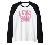 Womens I Love Bad Choices Ironic Heart Raglan Baseball Tee