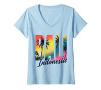 Women's I Love Bali Indonesia Vacation Souvenir V-Neck T-Shirt