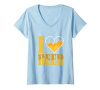 Womens I Love Beer Amazing Beer Lover Design Beer V-Neck T-Shirt