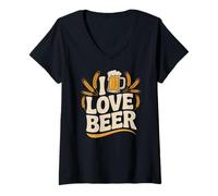 Womens I Love Beer Brewing Wheat Ale Passion V-Neck T-Shirt