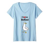 Women's I Love Belfast V-Neck T-Shirt