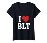 Womens I Love BLT Bacon Lettuce Tomato Perfect Deli Breakfast Lunch V-Neck T-Shirt