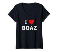 Womens I Love Boaz Study of Ruth Bible Verse V-Neck T-Shirt