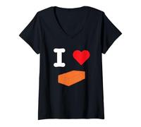 Womens I Love Bricks Building Construction Masonry Engineering V-Neck T-Shirt