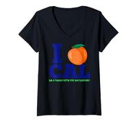 Womens I Love Cal Be A Peach Vote For Big Dumper I Love Cal Tshirt V-Neck T-Shirt