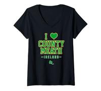 Womens I Love County Meath Ireland V-Neck T-Shirt
