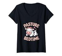 Womens I Love Cows Pasture Bedtime V-Neck T-Shirt