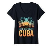 Women's I Love Cuba V-Neck T-Shirt