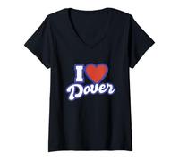 Womens I Love Dover New Hampshire V-Neck T-Shirt