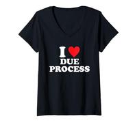 Womens I Love Due Process Design V-Neck T-Shirt
