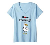 Women's I Love Edinburgh V-Neck T-Shirt