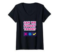 Women's I Love Fidget Trading Real Life Can We Trade Event Fun Gift V-Neck T-Shirt