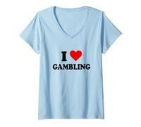 Womens I Love Gambling V-Neck T-Shirt