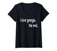 Women's I Love Georgia The End V-Neck T-Shirt
