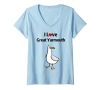 Womens I Love Great Yarmouth V-Neck T-Shirt