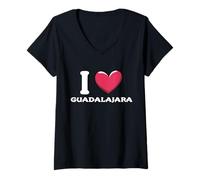 Women's I Love Guadalajara Mexico V-Neck T-Shirt