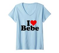 Women's I Love Heart Bebe V-Neck T-Shirt