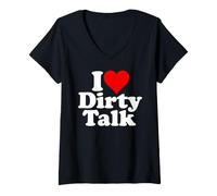 Women's I Love Heart Dirty Talk V-Neck T-Shirt